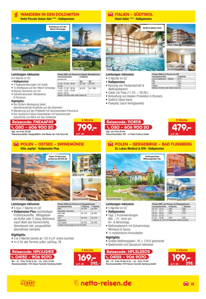 Netto-Reisen Prospekt vom 26.02.2026, Seite 15