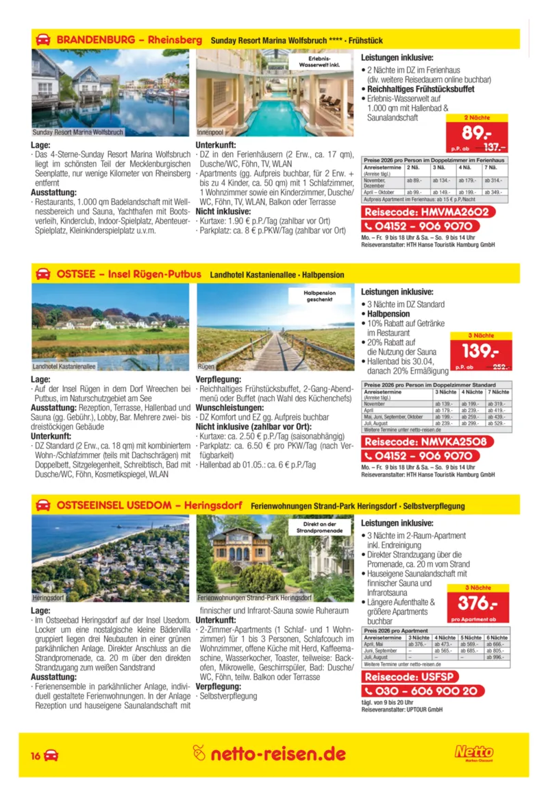 Netto-Reisen Prospekt vom 27.03.2026, Seite 16