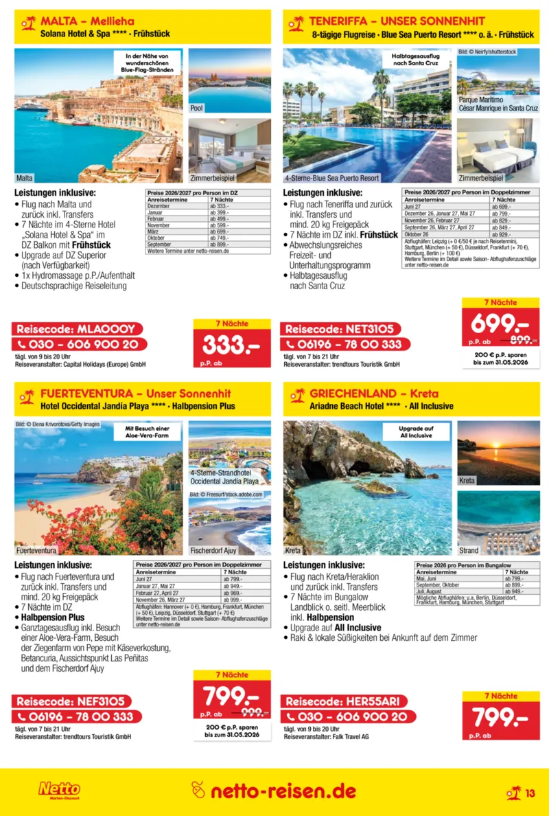 Netto-Reisen Prospekt vom 30.04.2026, Seite 13
