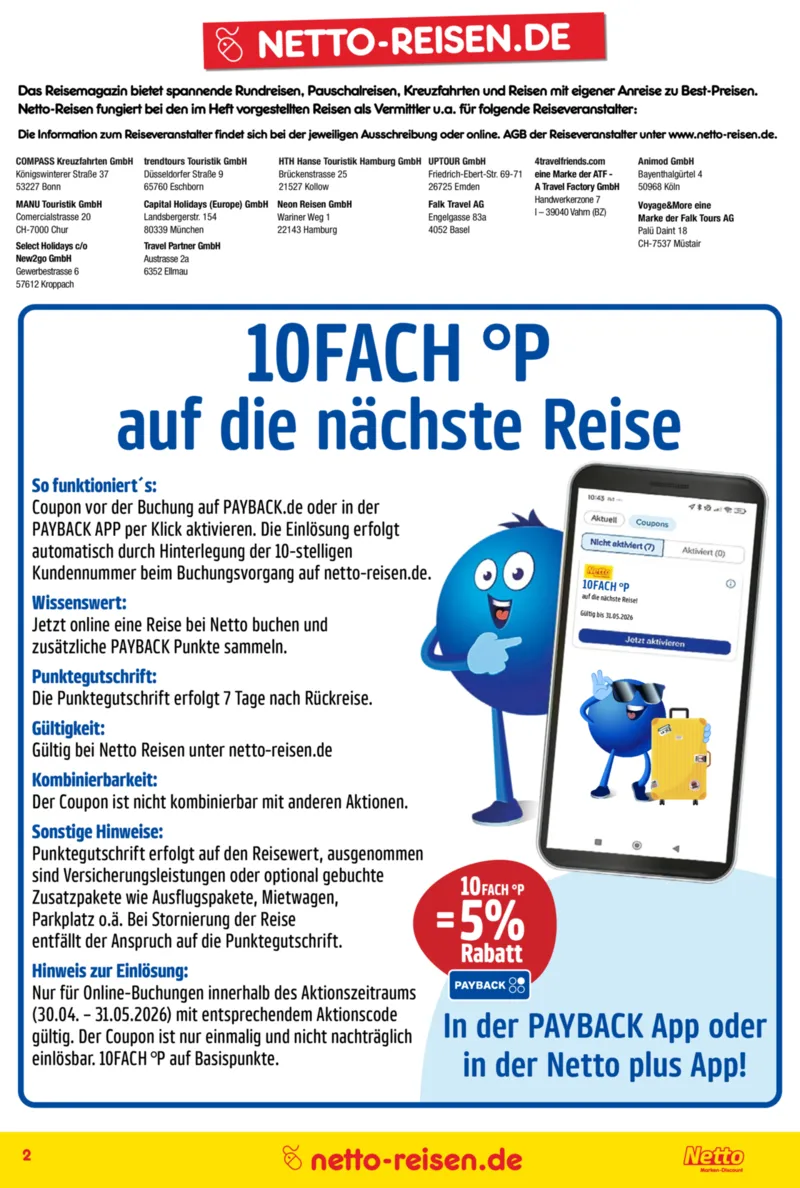 Netto-Reisen Prospekt vom 30.04.2026, Seite 2