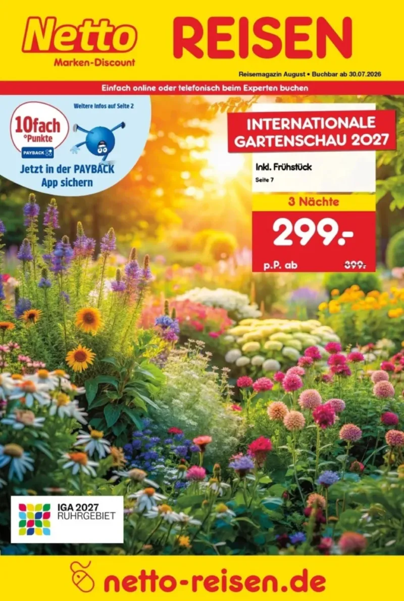 Netto-Reisen Prospekt vom 30.07.2026, Seite 1