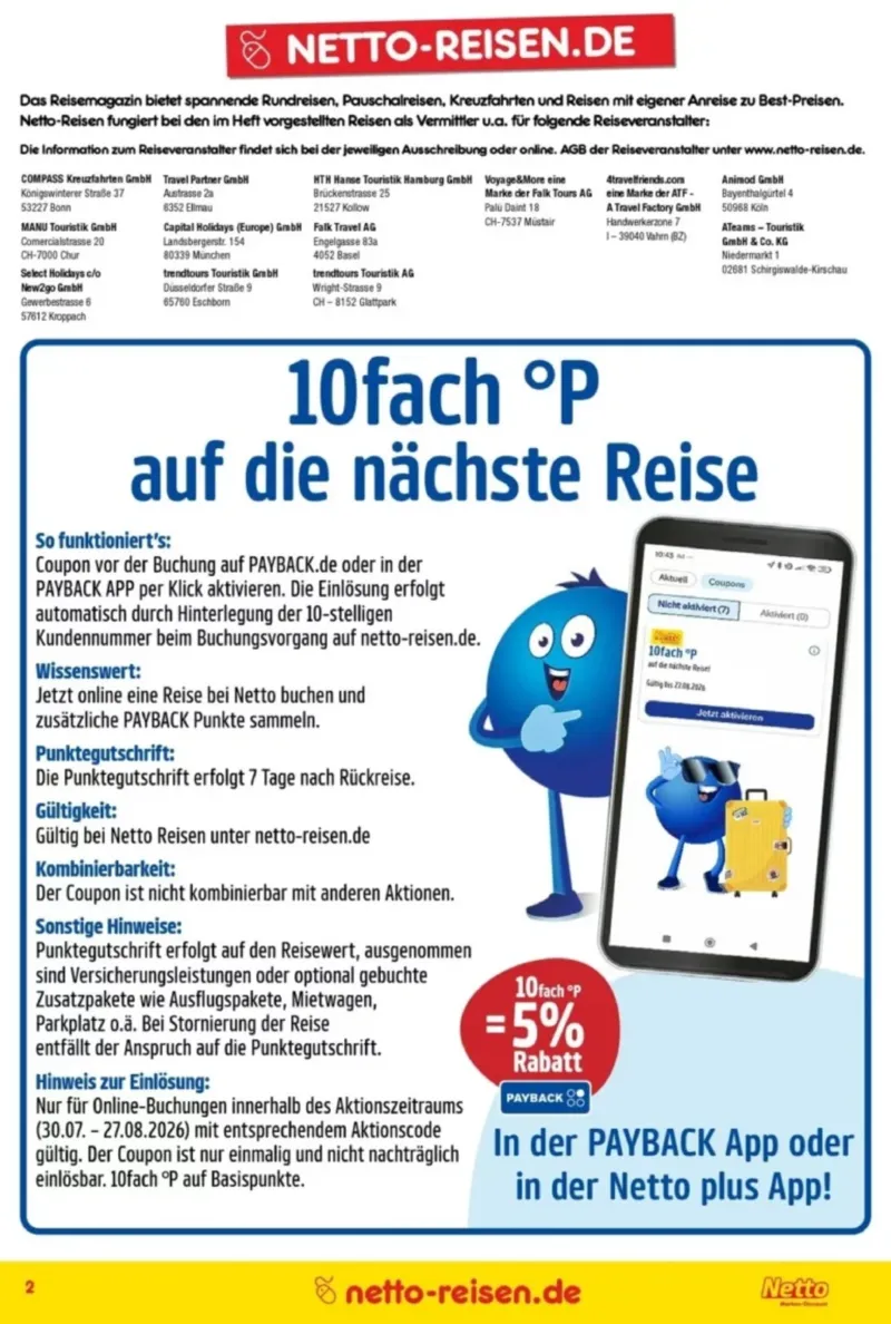 Netto-Reisen Prospekt vom 30.07.2026, Seite 2