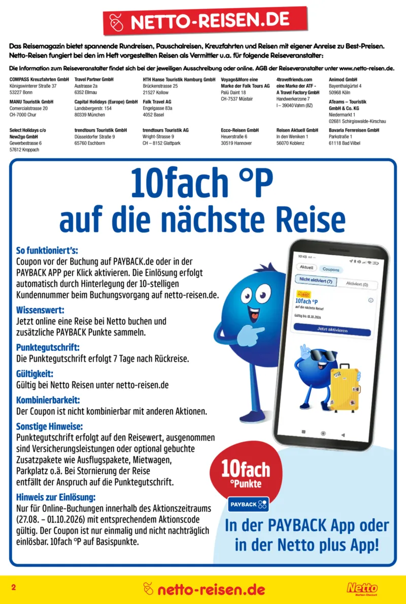 Netto-Reisen Prospekt vom 27.08.2026, Seite 2
