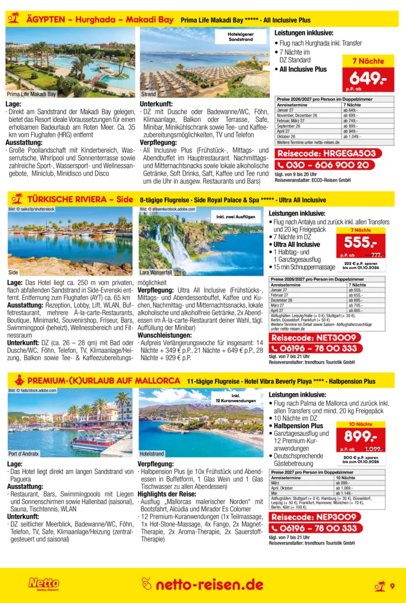 Netto-Reisen Prospekt vom 27.08.2026, Seite 9
