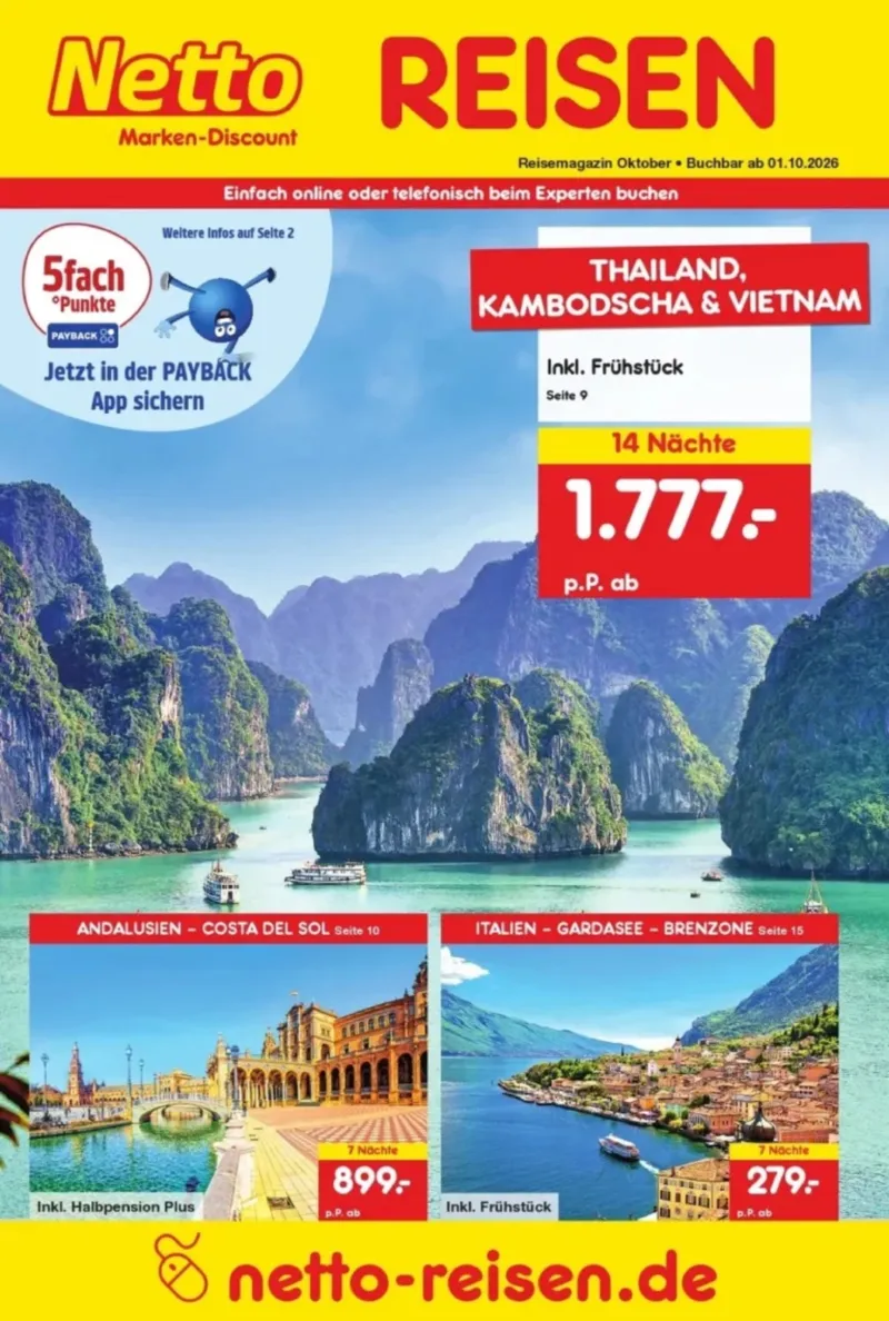 Netto-Reisen Prospekt vom 28.09.2026, Seite 1