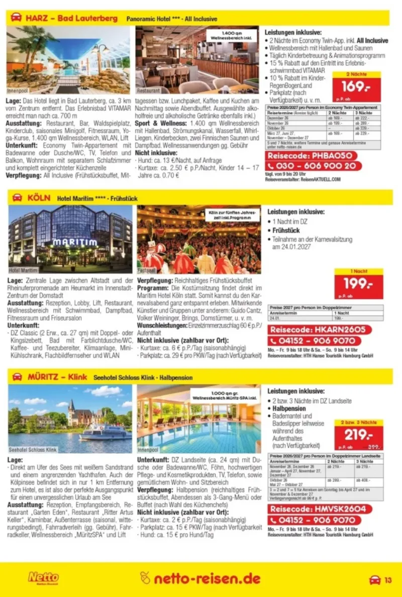 Netto-Reisen Prospekt vom 28.09.2026, Seite 13