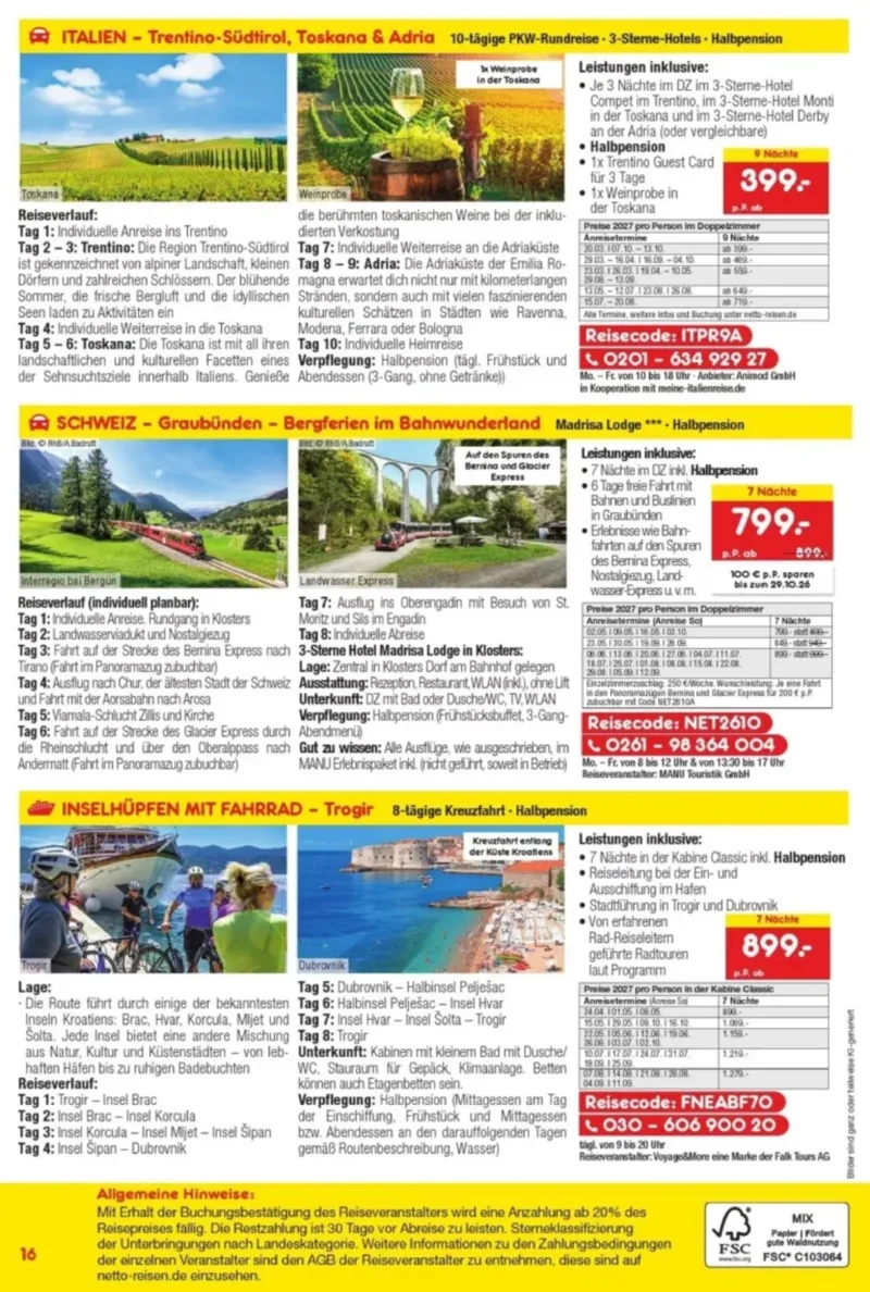 Netto-Reisen Prospekt vom 28.09.2026, Seite 16