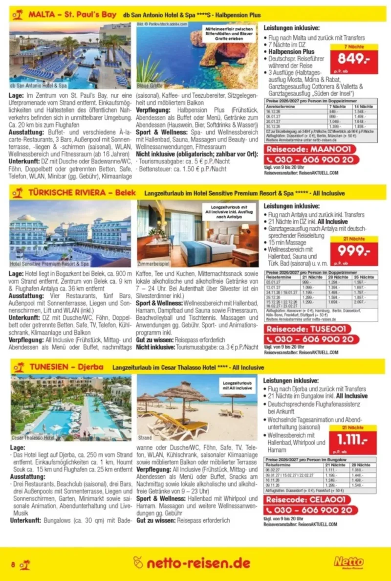 Netto-Reisen Prospekt vom 28.09.2026, Seite 8