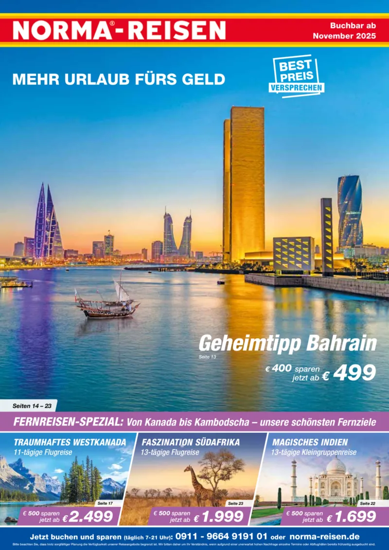 Norma-Reisen Prospekt vom 01.11.2025, Seite 1