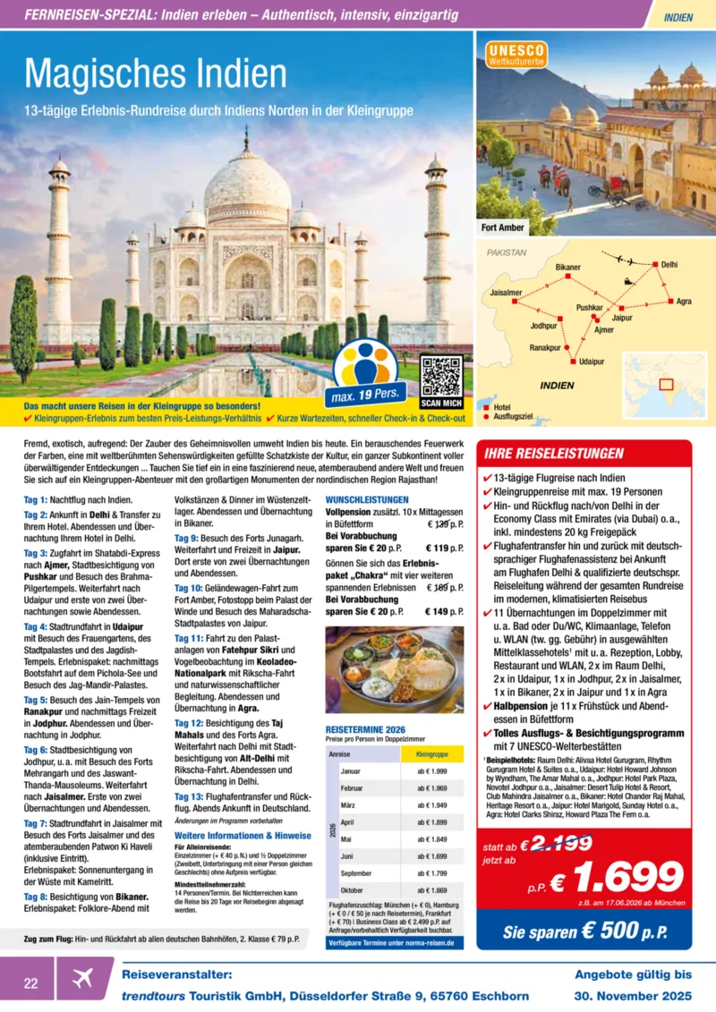 Norma-Reisen Prospekt vom 01.11.2025, Seite 22