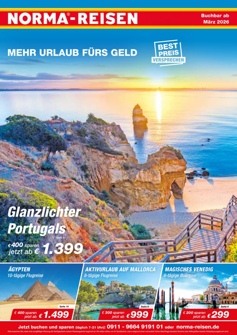 Norma-Reisen Prospekt vom 01.03.2026, Seite 1