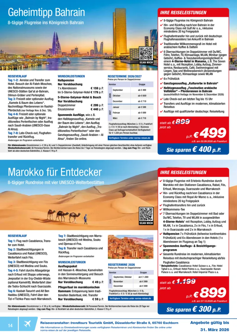 Norma-Reisen Prospekt vom 01.03.2026, Seite 14