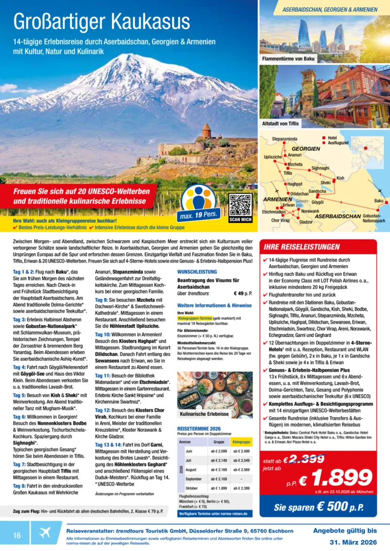 Norma-Reisen Prospekt vom 01.03.2026, Seite 16