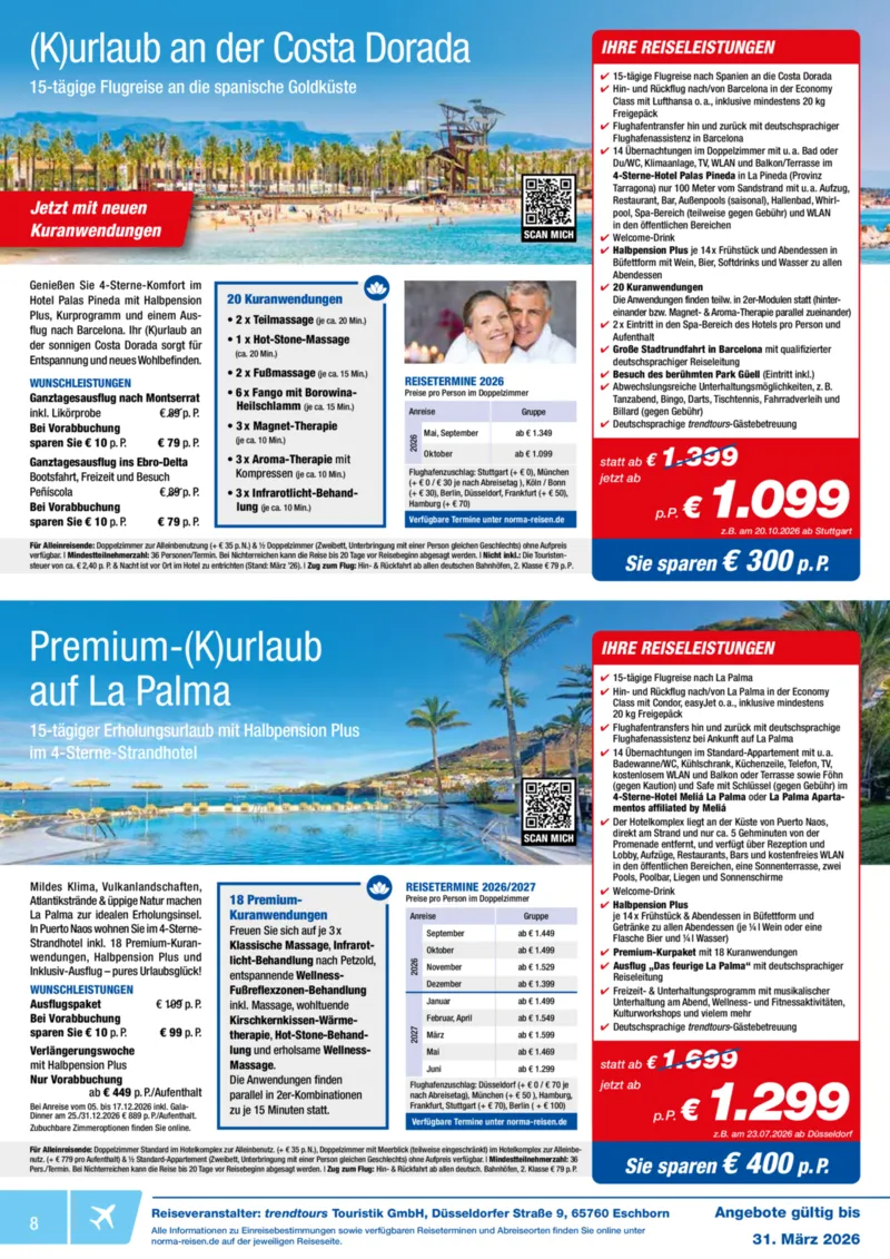 Norma-Reisen Prospekt vom 01.03.2026, Seite 8