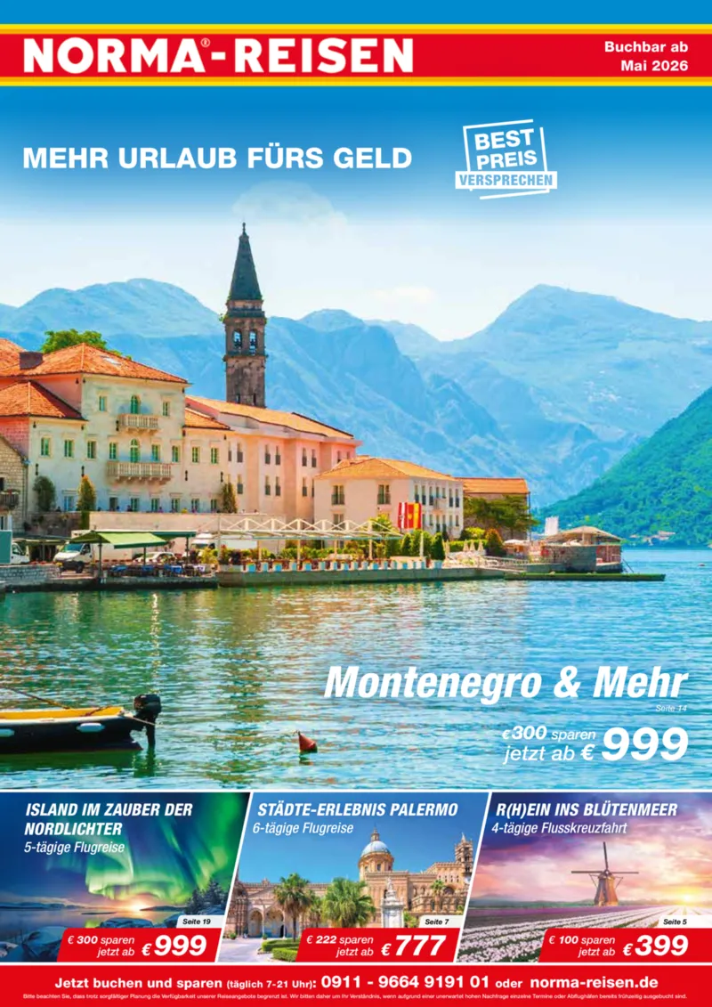 Norma-Reisen Prospekt vom 01.05.2026, Seite 1