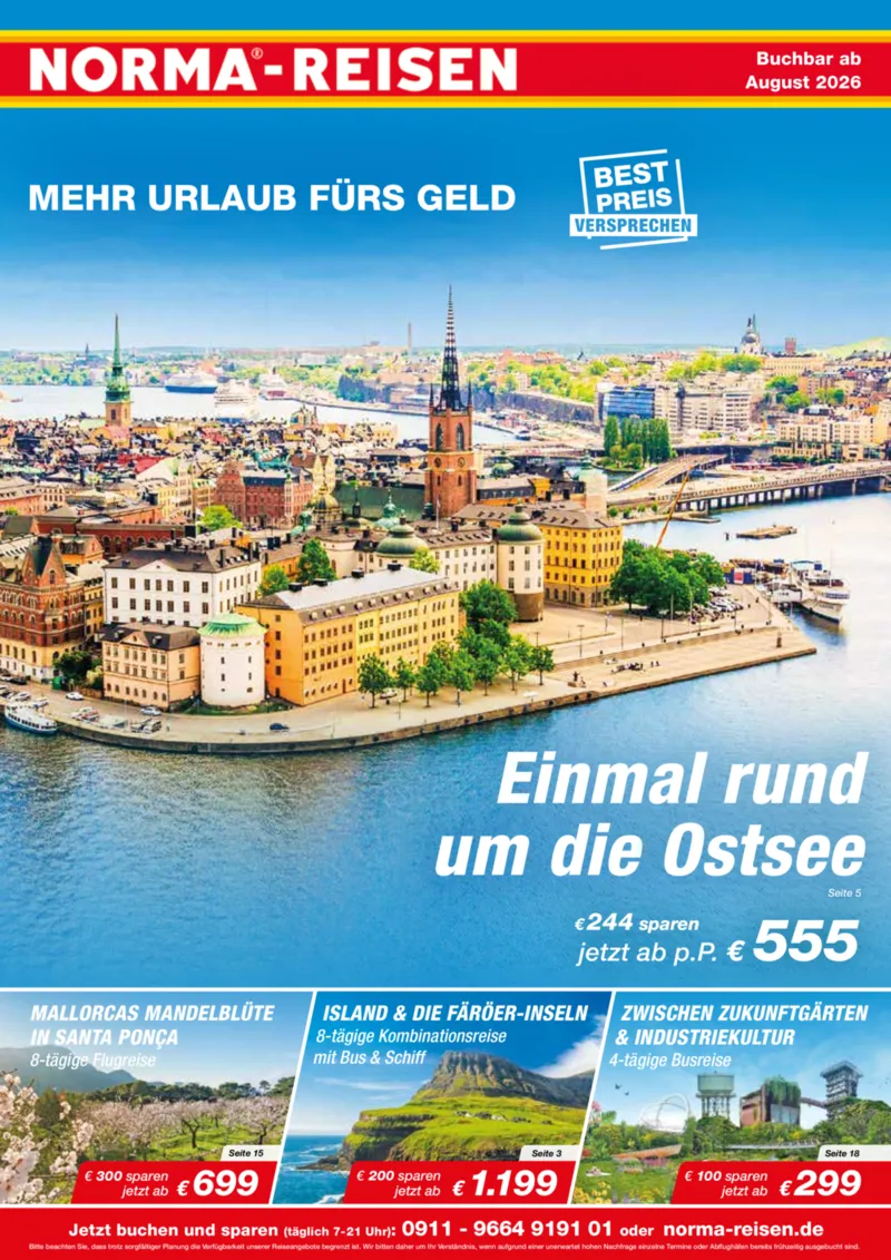 Norma-Reisen Prospekt vom 01.08.2026, Seite 1