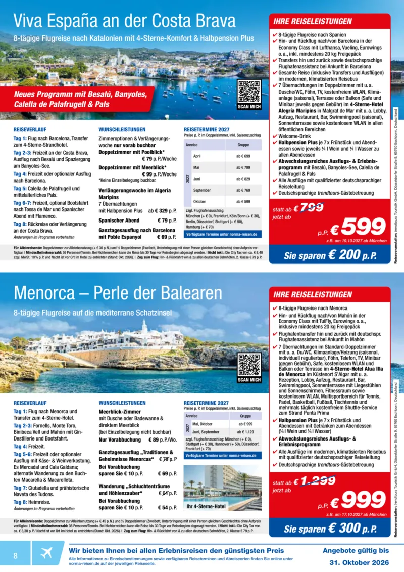 Norma-Reisen Prospekt vom 01.10.2026, Seite 8
