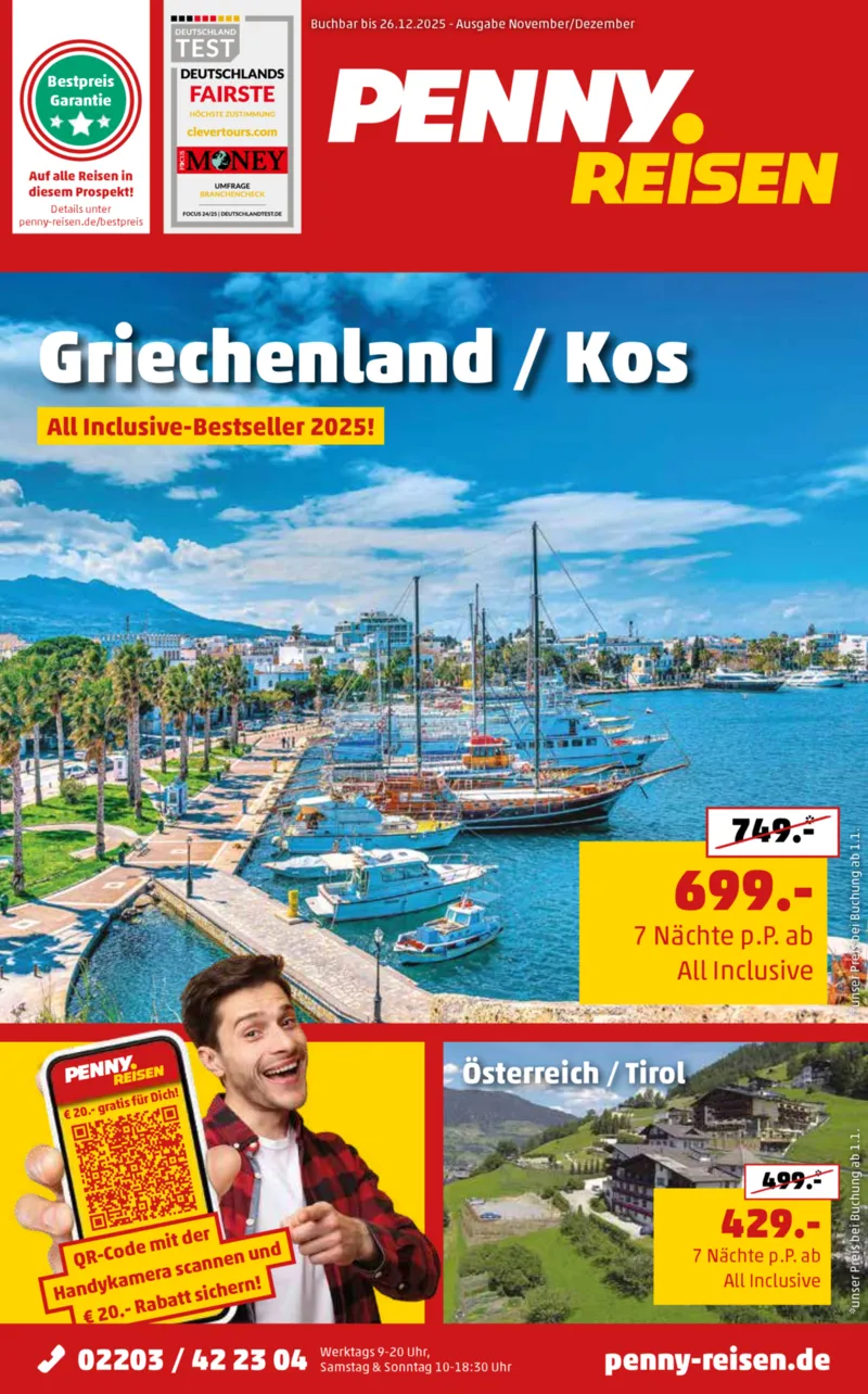 Penny-Reisen Prospekt vom 27.10.2025, Seite 1