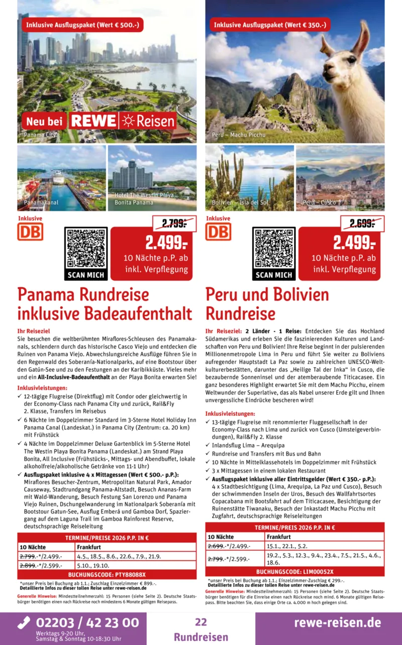REWE Reisen Prospekt vom 27.10.2025, Seite 22