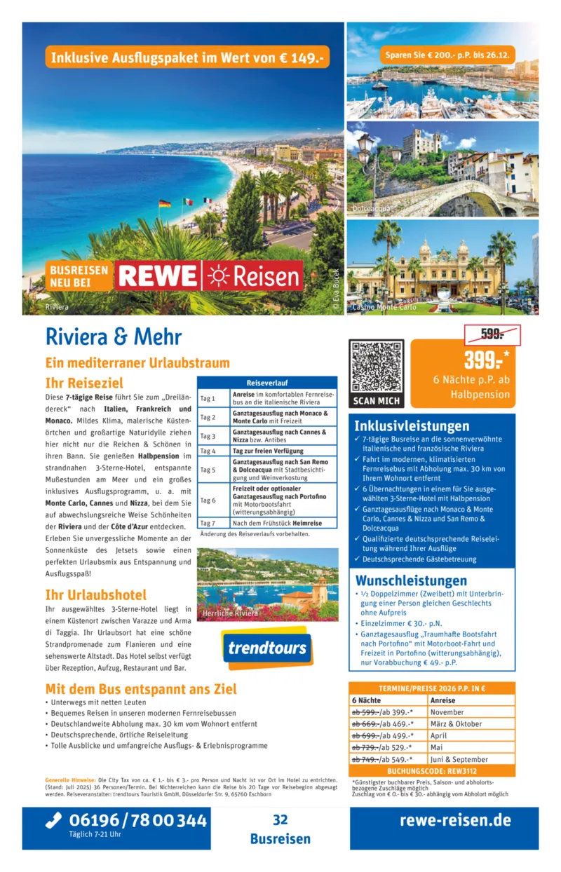 REWE Reisen Prospekt vom 27.10.2025, Seite 32