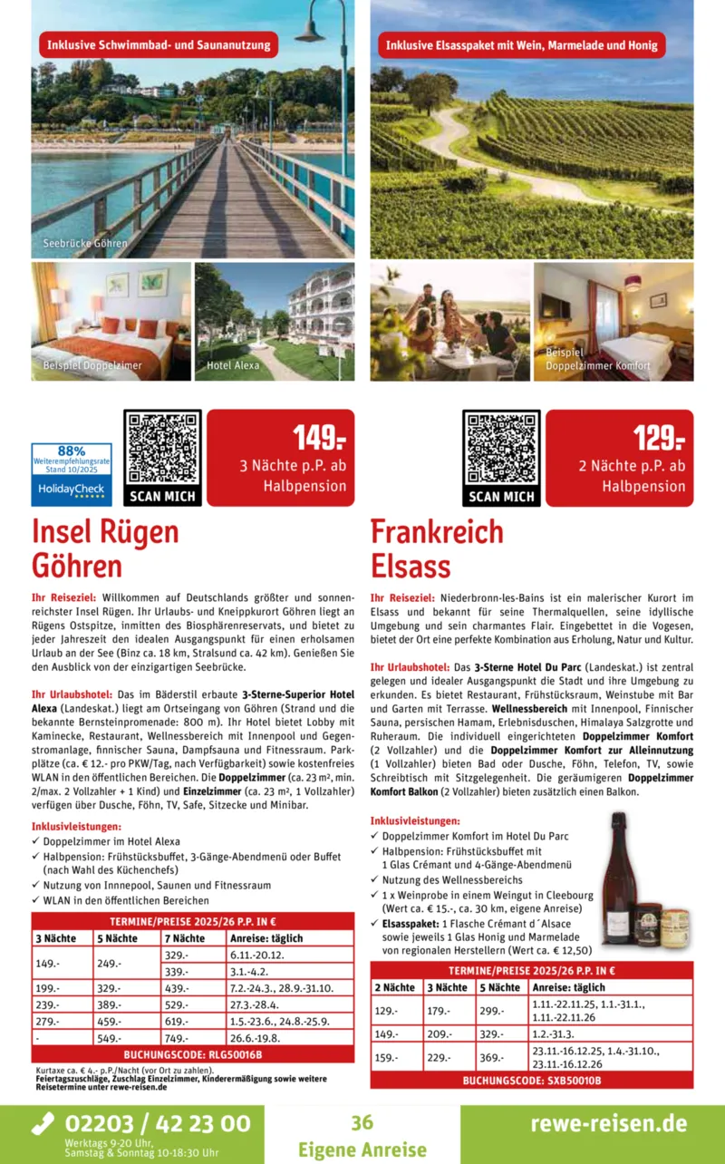 REWE Reisen Prospekt vom 27.10.2025, Seite 36