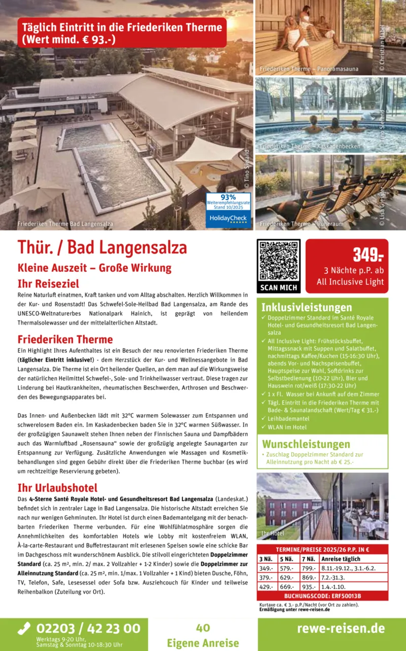 REWE Reisen Prospekt vom 27.10.2025, Seite 40