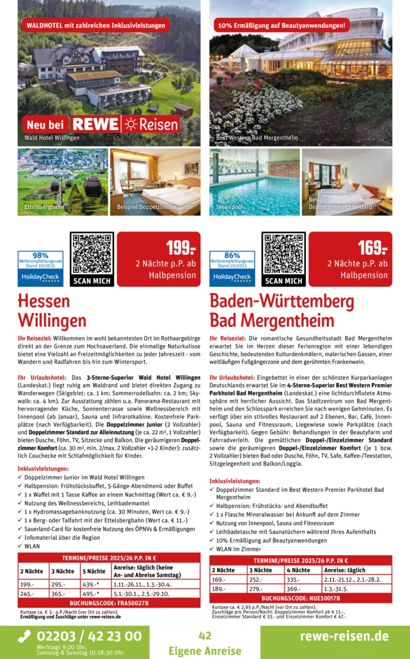 REWE Reisen Prospekt vom 27.10.2025, Seite 42
