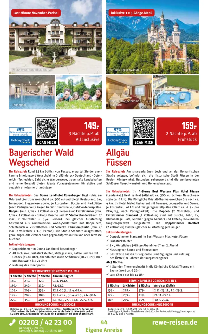 REWE Reisen Prospekt vom 27.10.2025, Seite 44