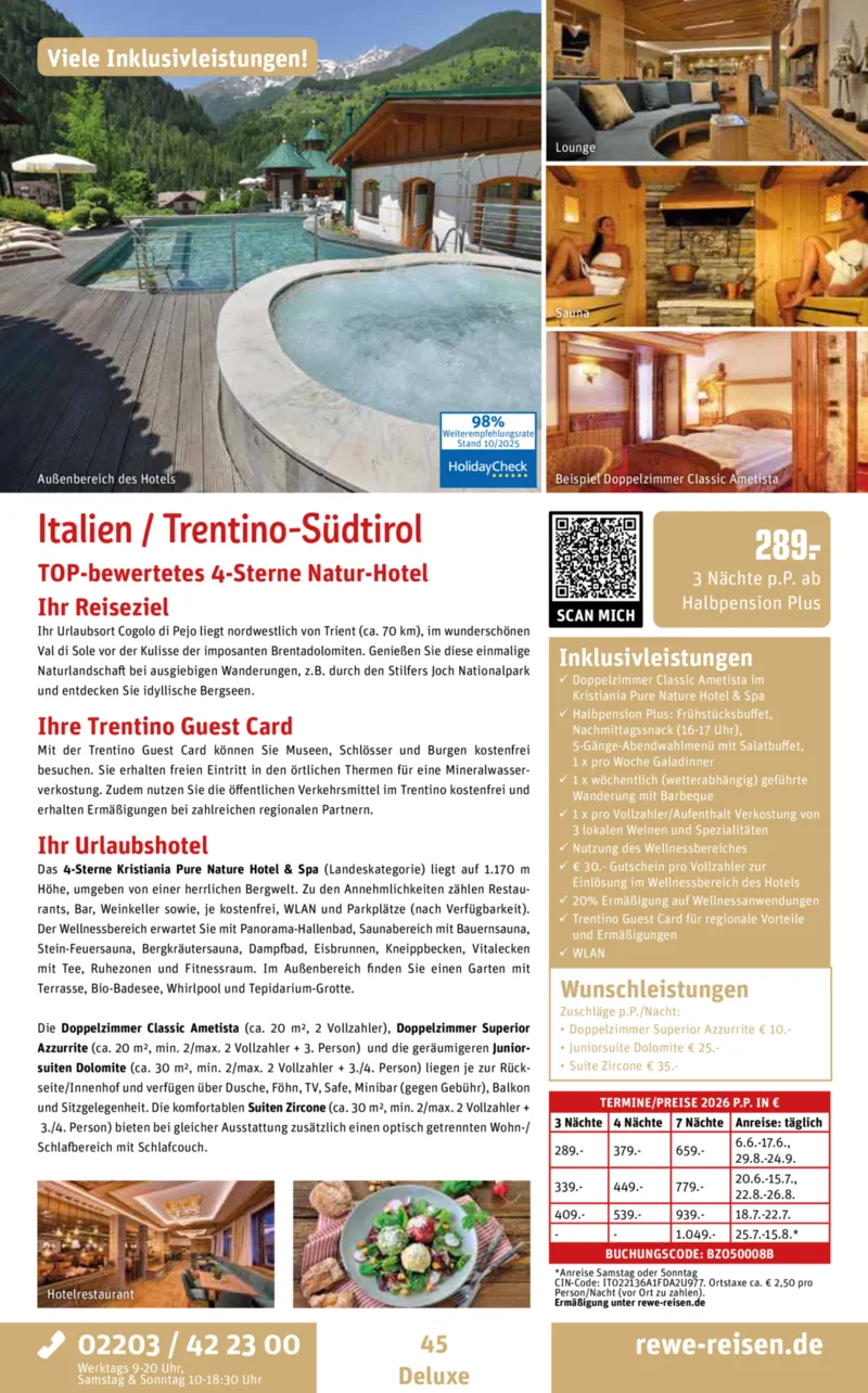 REWE Reisen Prospekt vom 27.10.2025, Seite 45