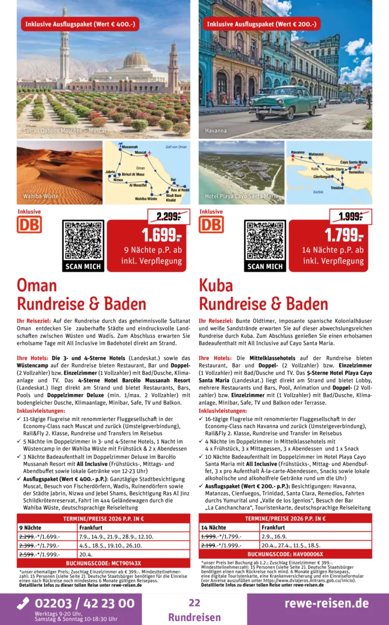 REWE Reisen Prospekt vom 27.12.2025, Seite 22
