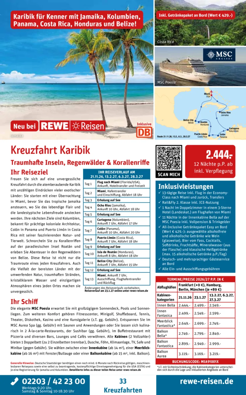 REWE Reisen Prospekt vom 27.12.2025, Seite 33