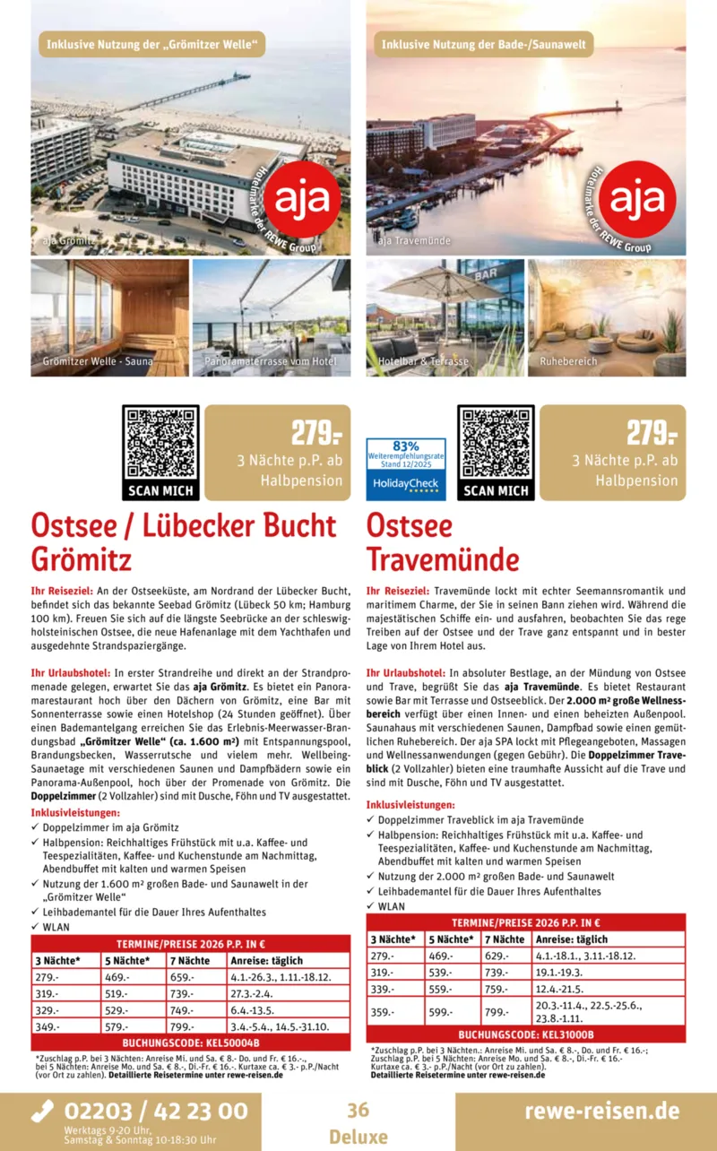 REWE Reisen Prospekt vom 27.12.2025, Seite 36