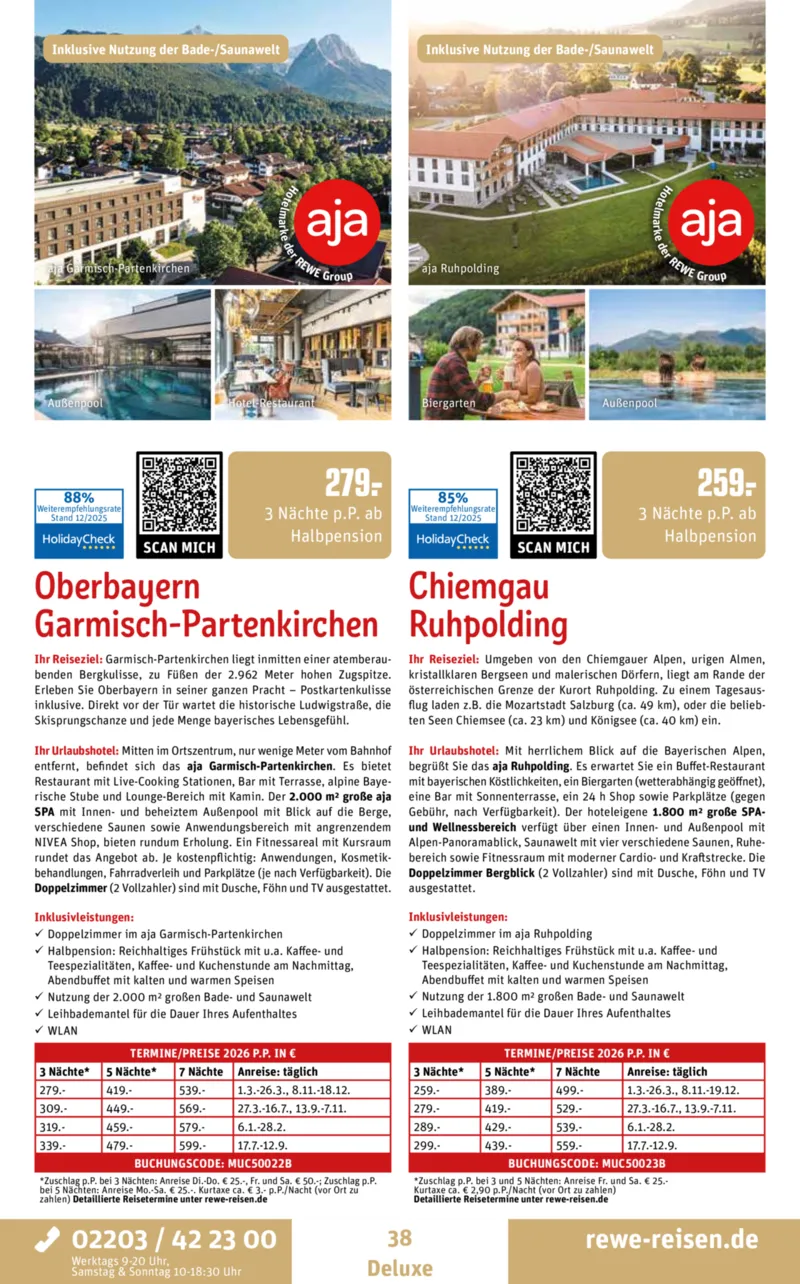 REWE Reisen Prospekt vom 27.12.2025, Seite 38
