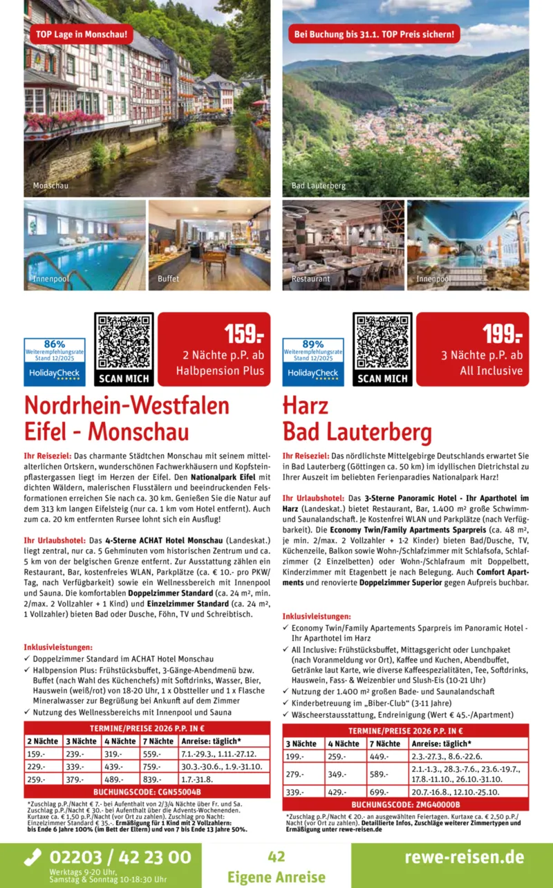 REWE Reisen Prospekt vom 27.12.2025, Seite 42