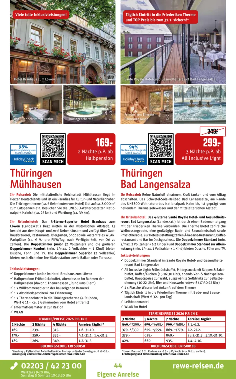 REWE Reisen Prospekt vom 27.12.2025, Seite 44