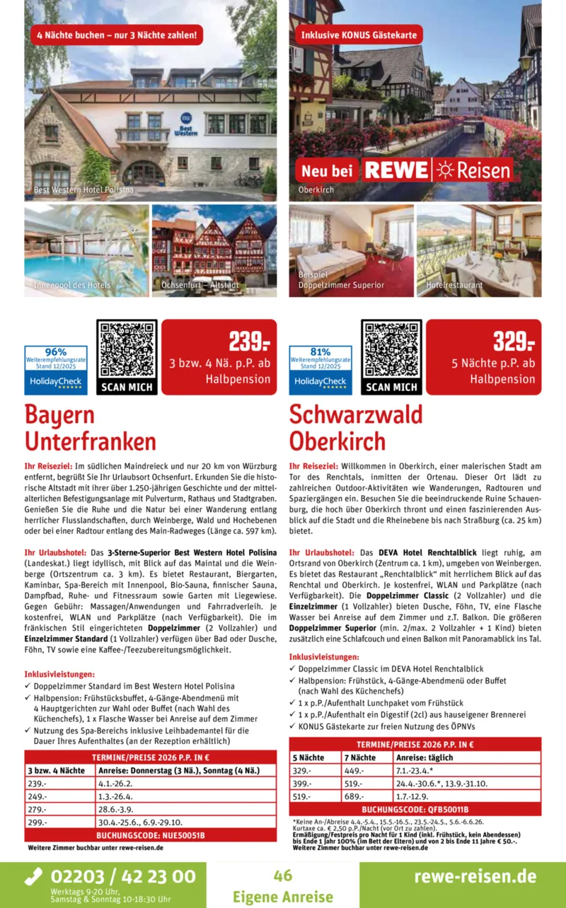 REWE Reisen Prospekt vom 27.12.2025, Seite 46