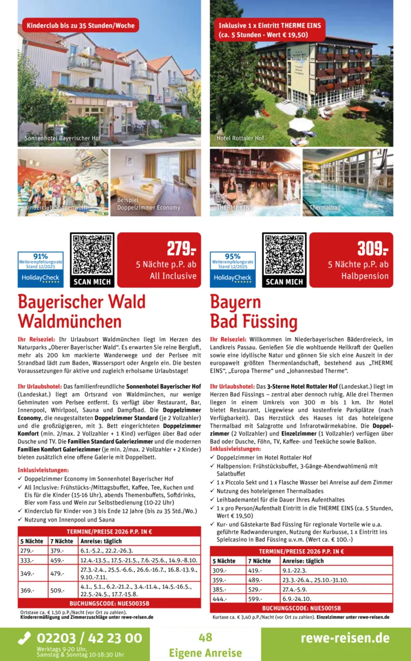 REWE Reisen Prospekt vom 27.12.2025, Seite 48