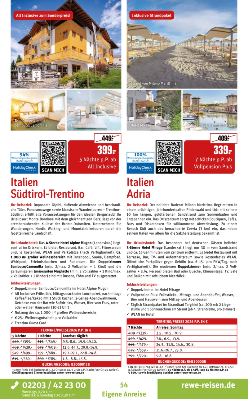 REWE Reisen Prospekt vom 27.12.2025, Seite 54