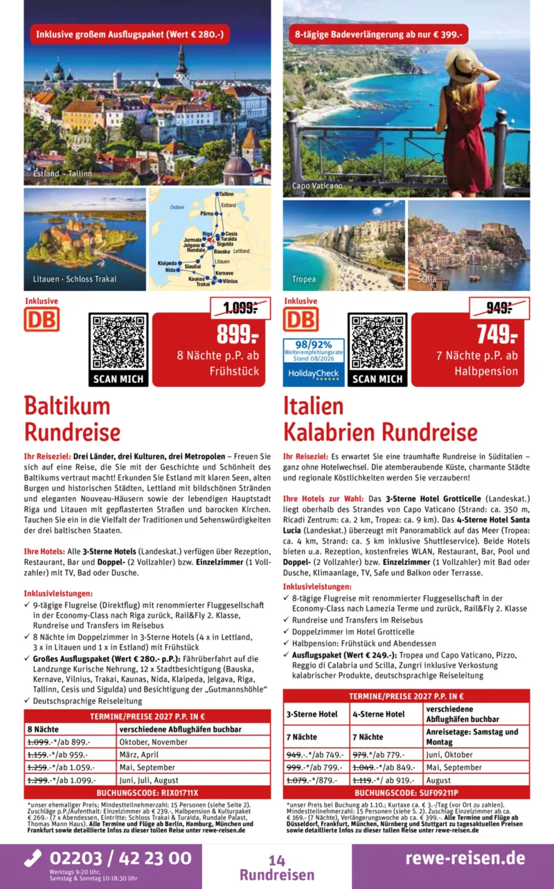REWE Reisen Prospekt vom 29.08.2026, Seite 14