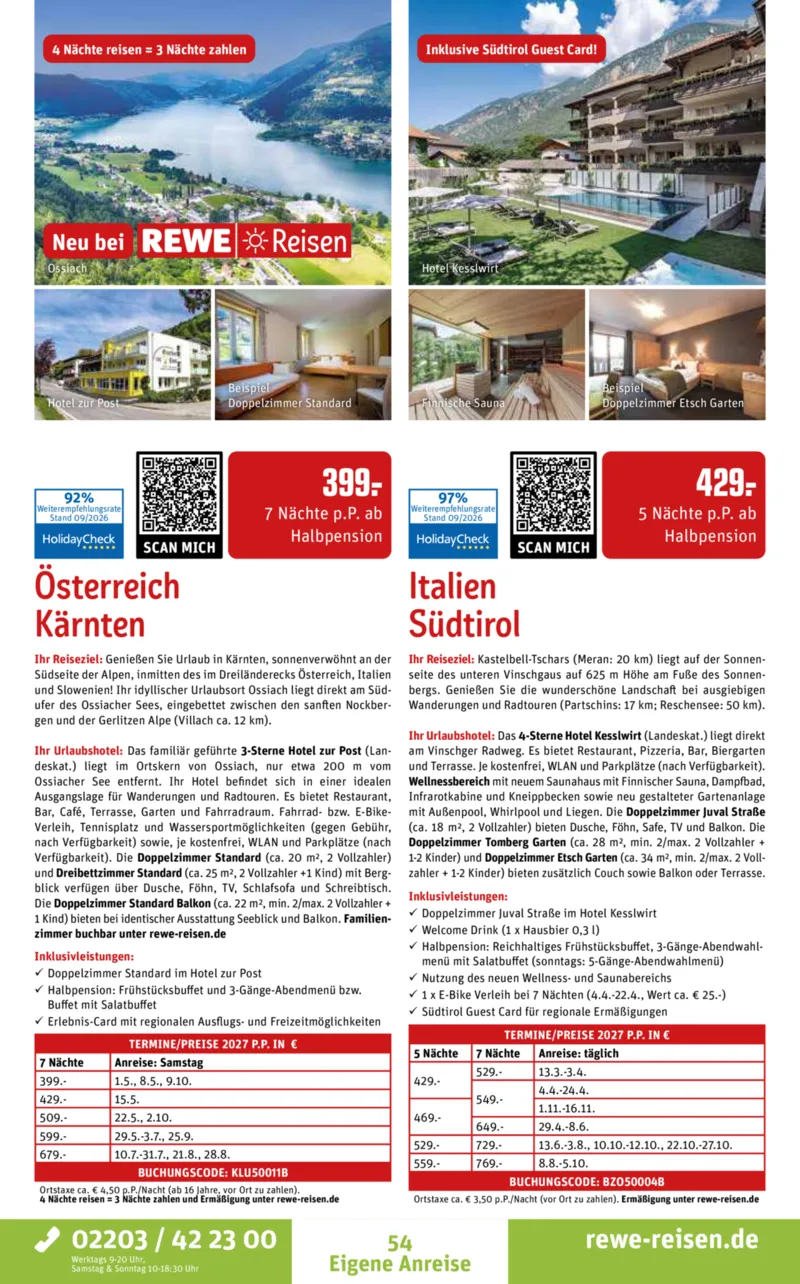 REWE Reisen Prospekt vom 28.09.2026, Seite 54