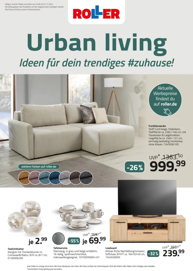 Roller Prospekt vom 07.09.2025, Seite 1 Roller Prospekt vom 07.09.2025, Seite 1