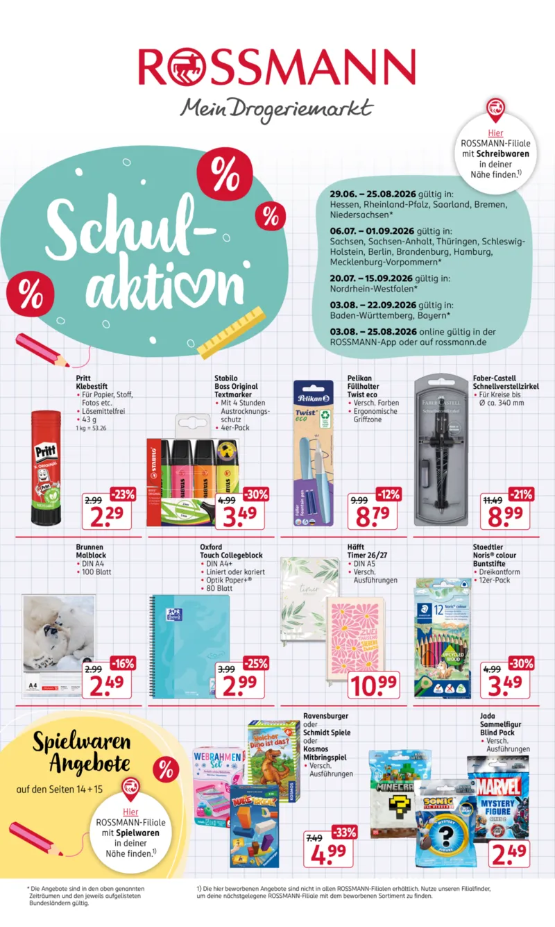 ROSSMANN Prospekt vom 29.06.2026, Seite 1
