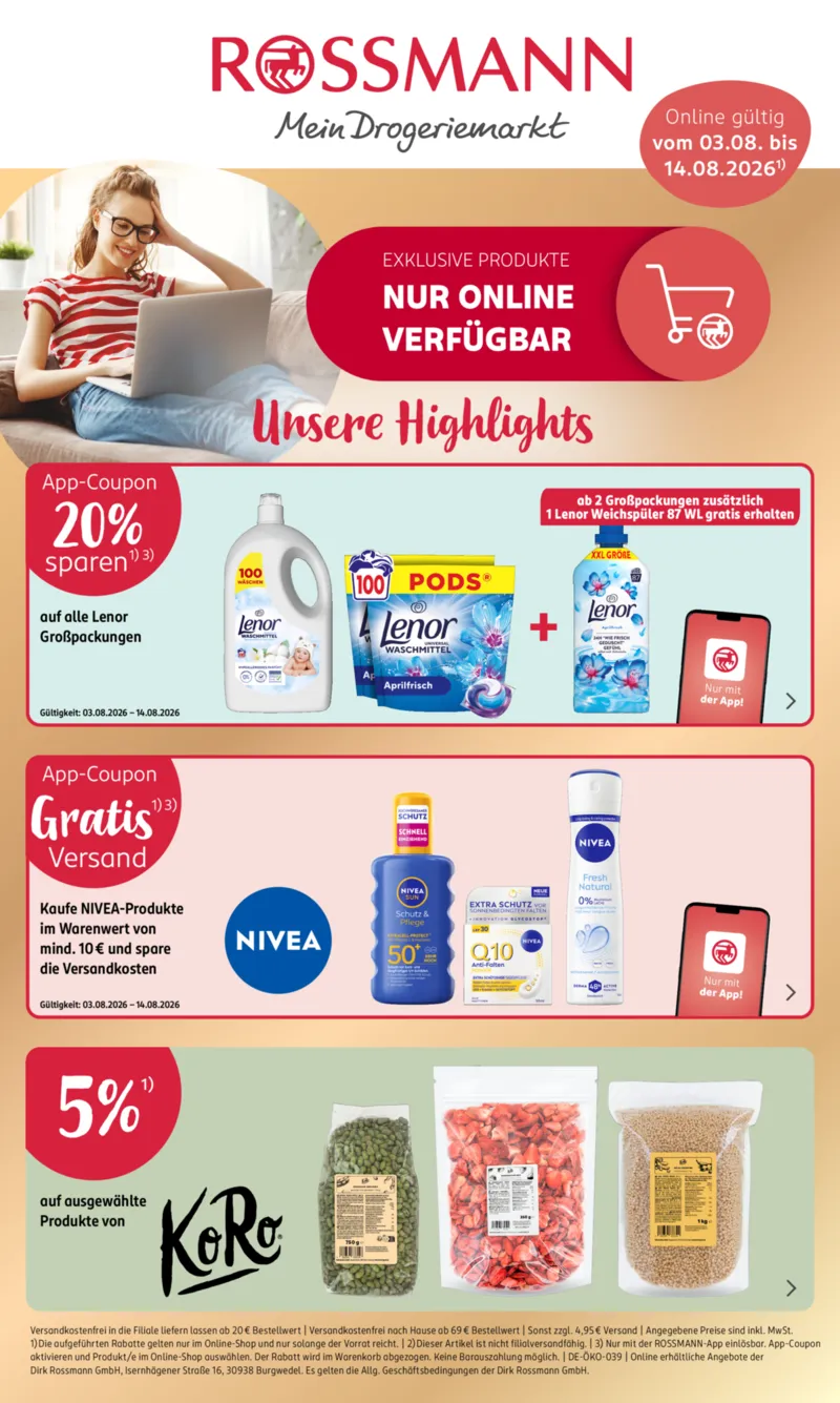 ROSSMANN Prospekt vom 03.08.2026, Seite 1
