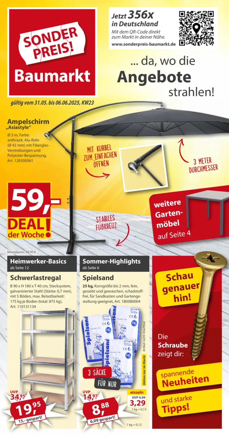 Sonderpreis Baumarkt Prospekt vom 31.05.2025, Seite 1