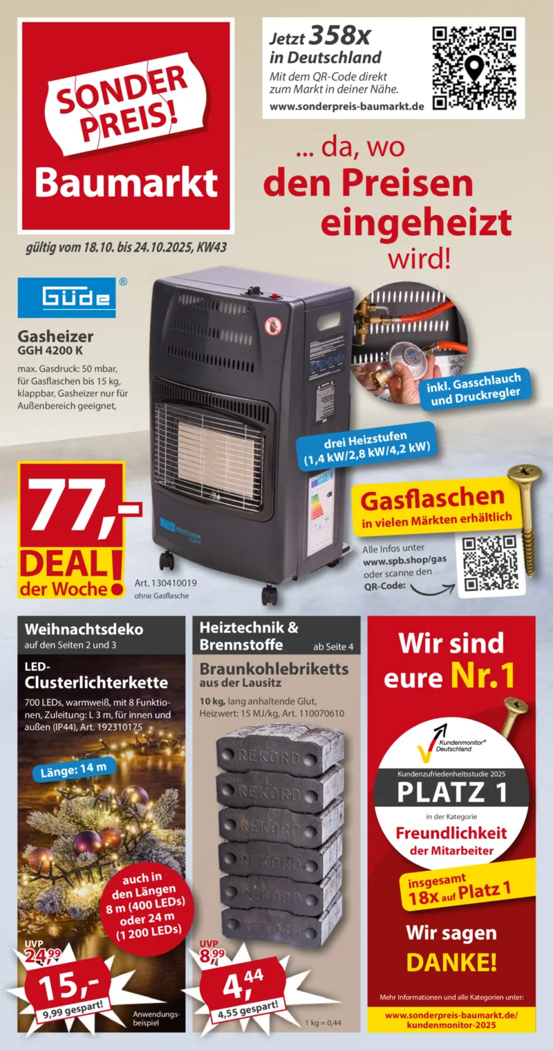 Sonderpreis Baumarkt Prospekt vom 18.10.2025, Seite 1
