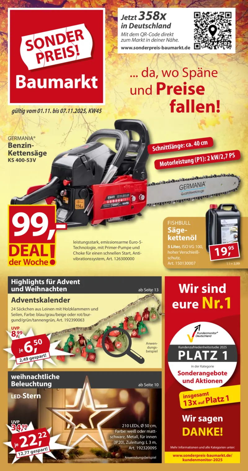 Sonderpreis Baumarkt Prospekt vom 01.11.2025, Seite 1