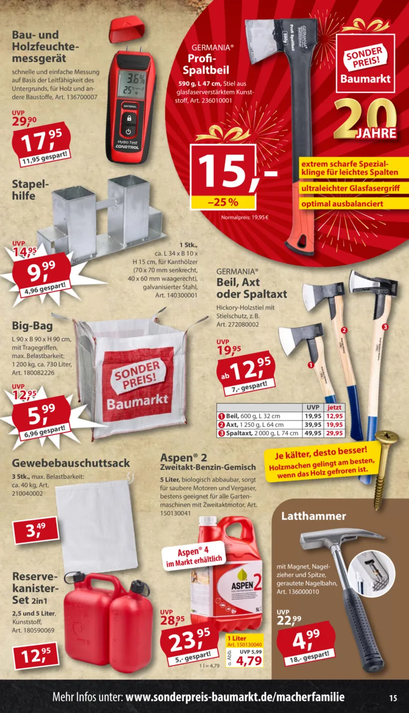 Sonderpreis Baumarkt Prospekt vom 06.12.2025, Seite 15