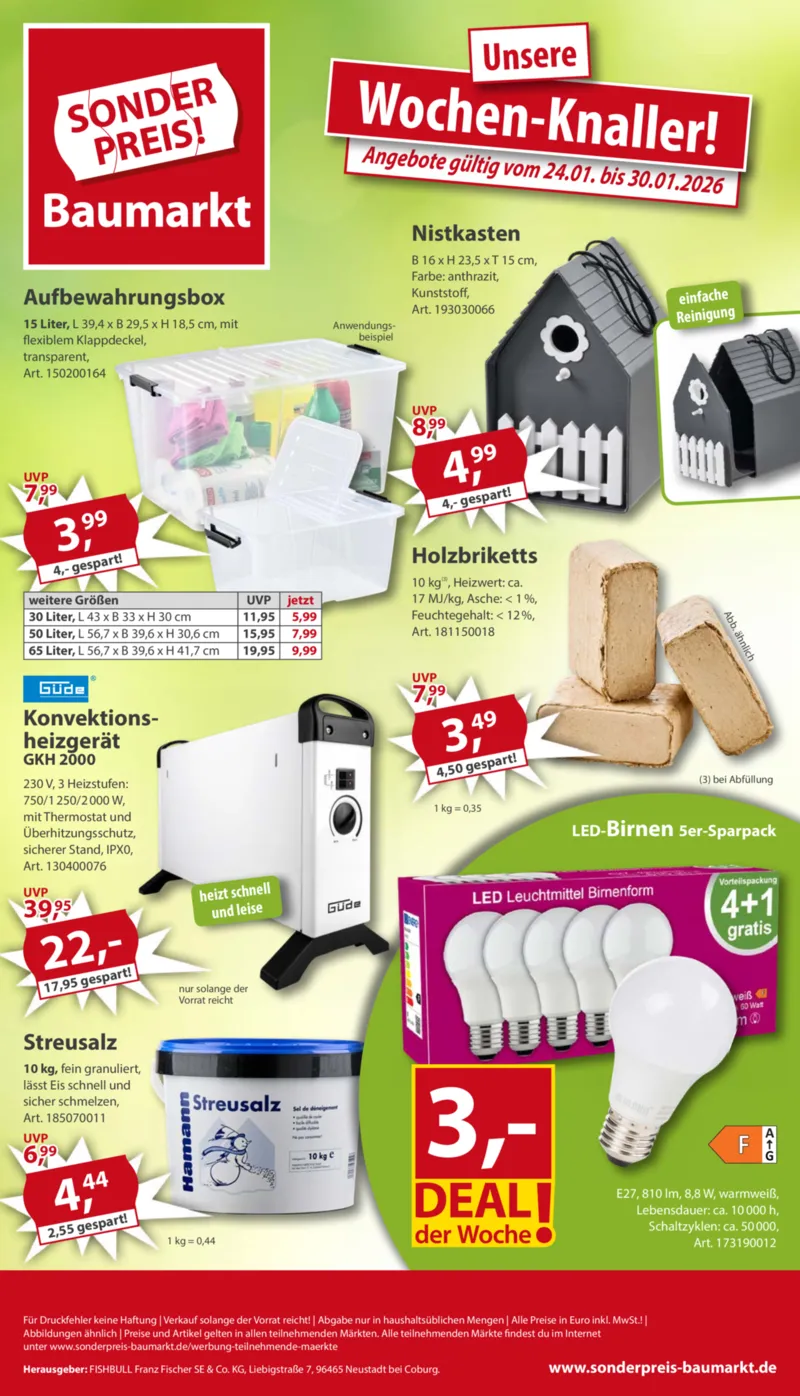 Sonderpreis Baumarkt Prospekt vom 24.01.2026, Seite 1