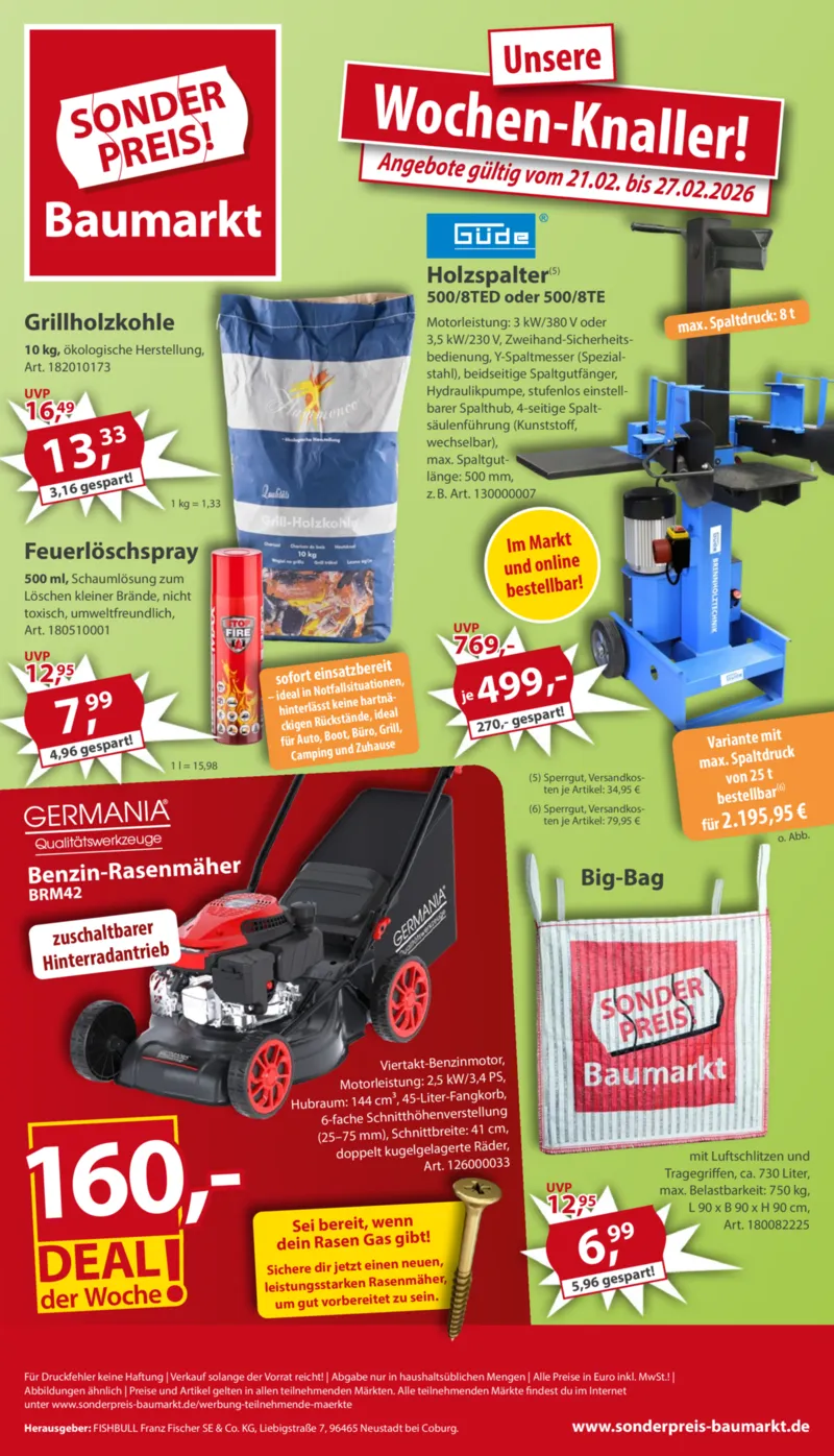 Sonderpreis Baumarkt Prospekt vom 21.02.2026, Seite 1