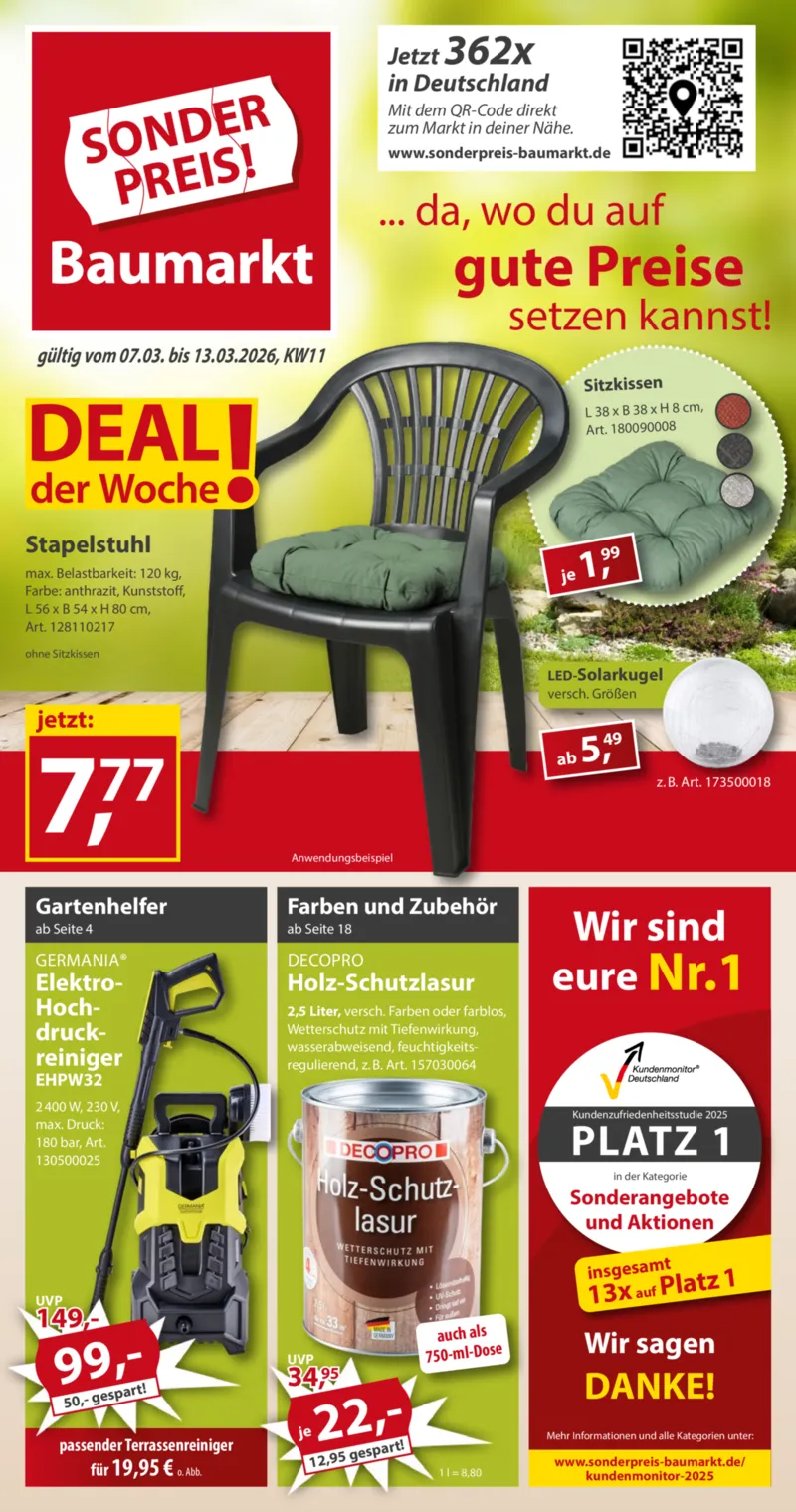 Sonderpreis Baumarkt Prospekt vom 07.03.2026, Seite 1